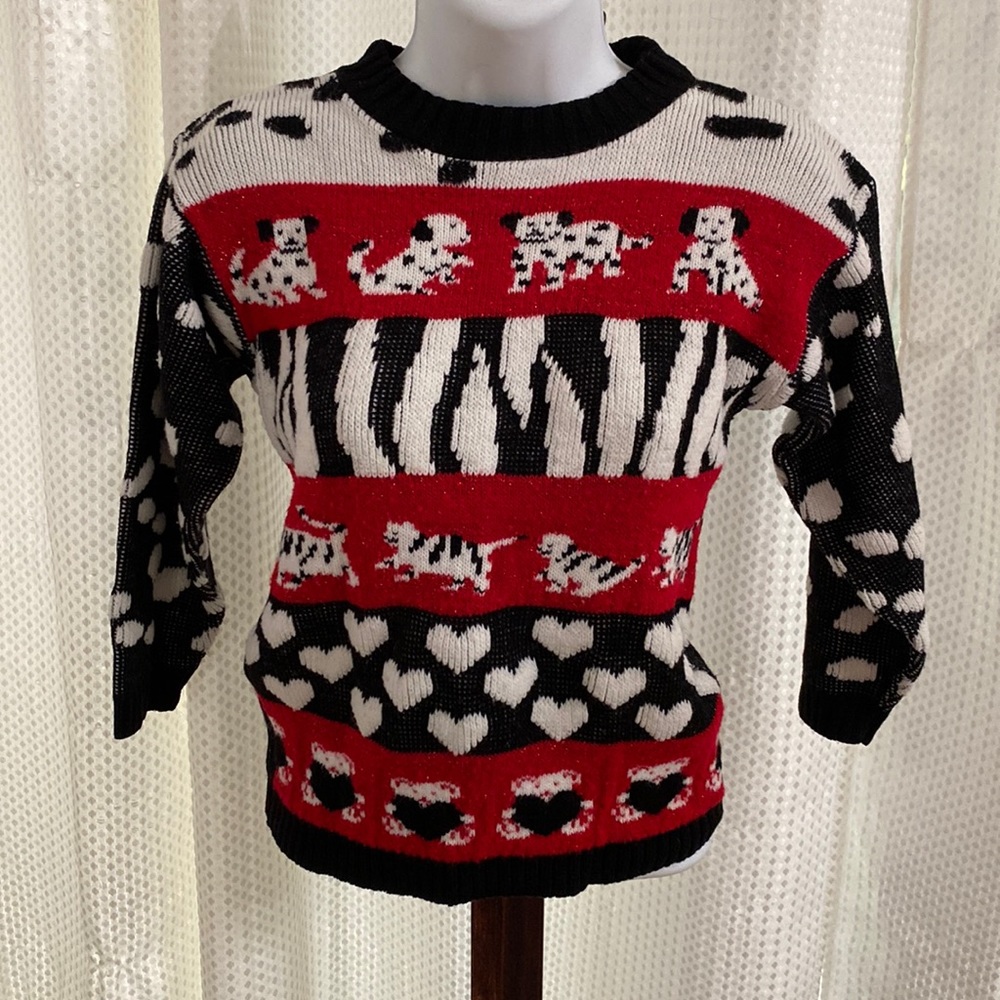 Knit Funky Sweater Cat Dog Bear Hearts